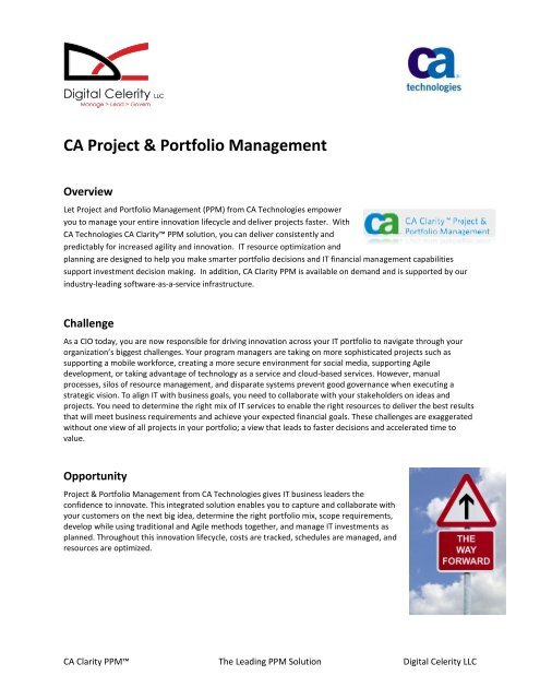 CA Project & Portfolio Management - Digital Celerity