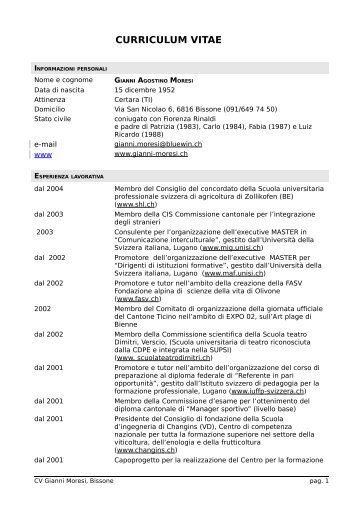 curriculum vitae - Gianni Mores Home Page