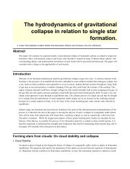 The hydrodynamics of gravitational collapse in relation to single star ...