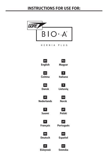Instructions For Use - Multilingual - Gore Medical