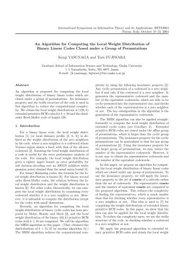 An Algorithm for Computing the Local Weight Distribution of Binary ...