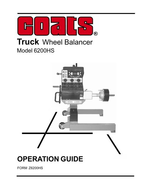 Truck Wheel Balancer OPERATION GUIDE - NY Tech Supply