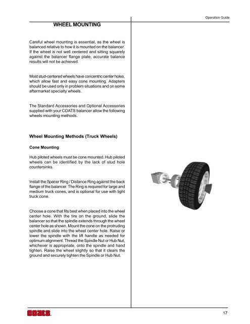 Truck Wheel Balancer OPERATION GUIDE - NY Tech Supply