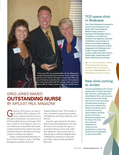 Our Falls Prevention Team; Greg Jones: Named Outstanding Nurse