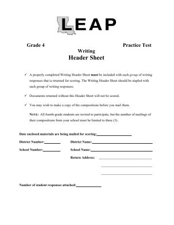 Grade 4 Practice Test - Louisiana Department of Education