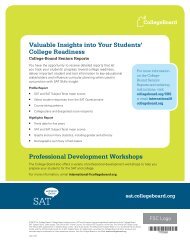 Professional Development Workshops Valuable Insights into ... - SAT