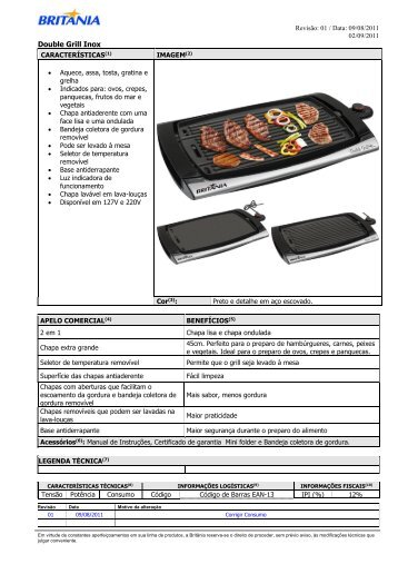 Double Grill Inox - Britânia