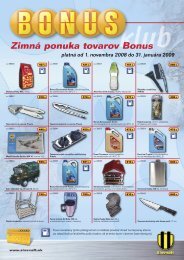 Zimná ponuka tovarov Bonus - Slovnaft