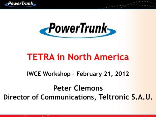 TETRA in North America - Peter Clemons