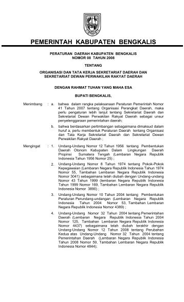 PEMERINTAH KABUPATEN BENGKALIS - Mahkamah Konstitusi RI