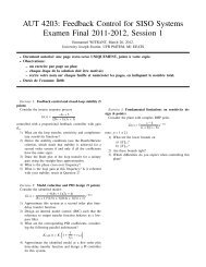 AUT 4203: Feedback Control for SISO Systems Examen Final 2011 ...