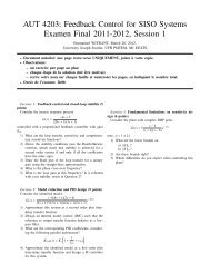 AUT 4203: Feedback Control for SISO Systems Examen Final 2011 ...