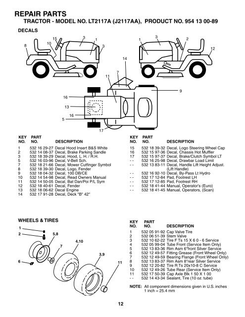 repair parts - Jonsered