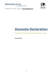 Donostia Declaration - Stakeholder Forum