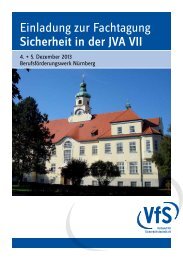 Einladung zur Fachtagung Sicherheit in der JVA VII - Verband für ...