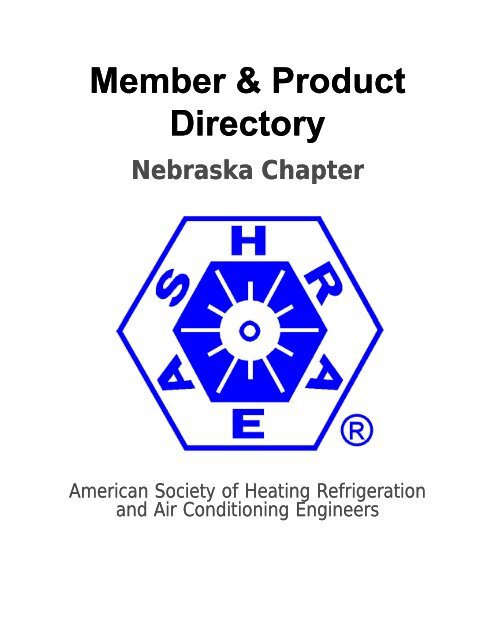 Member & Product Directory - ASHRAE Nebraska Chapter