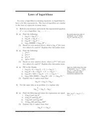 Laws of logarithms