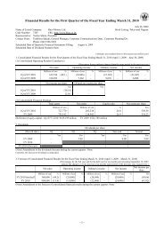 Consolidated Financial Results - hino global