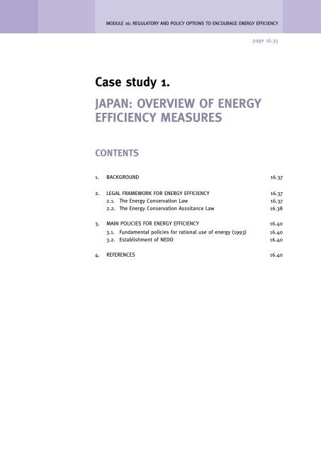 Regulatory and policy options to encourage energy efficiency - unido