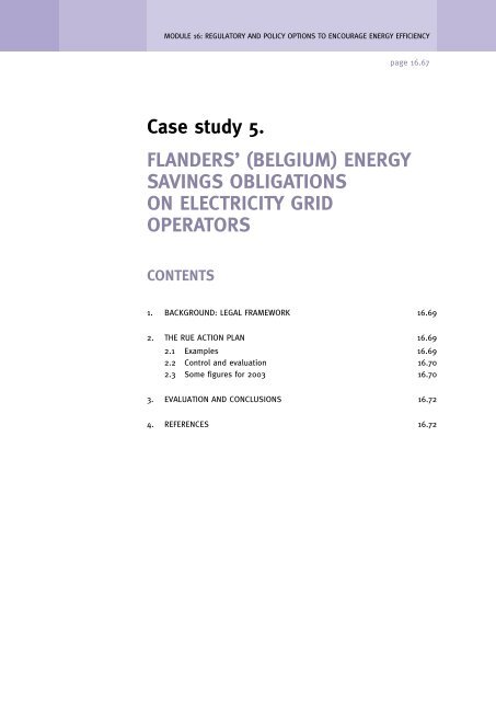 Regulatory and policy options to encourage energy efficiency - unido