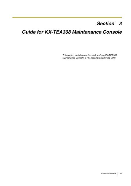 Installation Manual - Panasonic