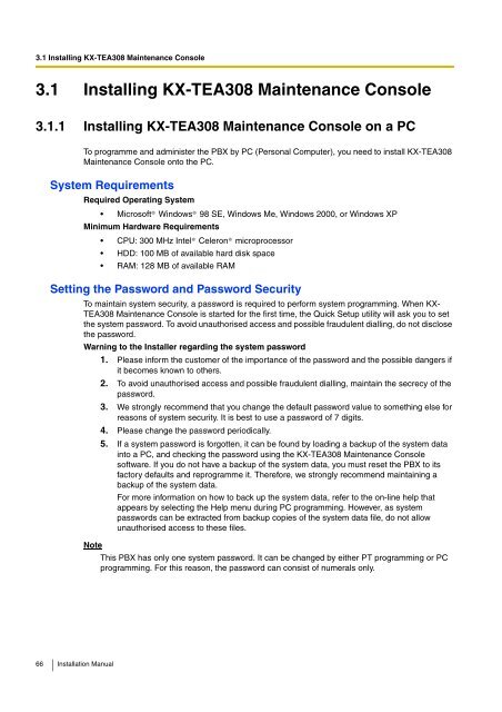 Installation Manual - Panasonic