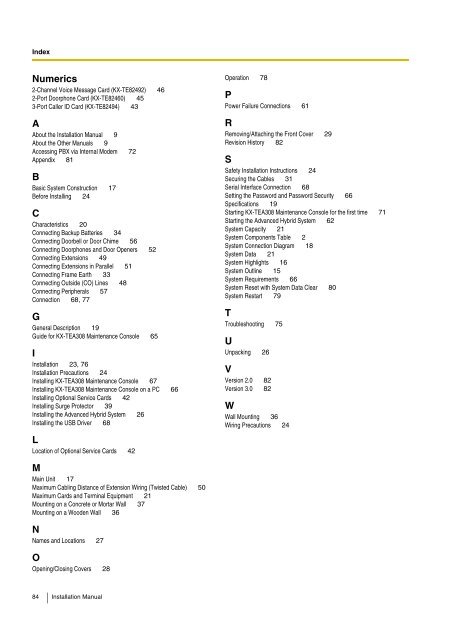 Installation Manual - Panasonic