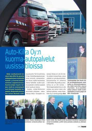 Auto-Kilta Oy:n kuorma-autopalvelut uusissa tiloissa