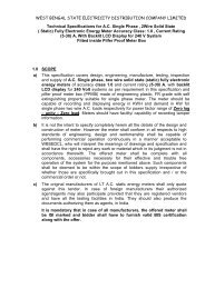 Technical Specification for A.C. Single Phase, 2 Wire ... - WBSEDCL