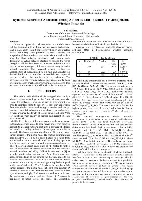 Dynamic Bandwidth Allocation among Authentic Mobile Nodes in ...