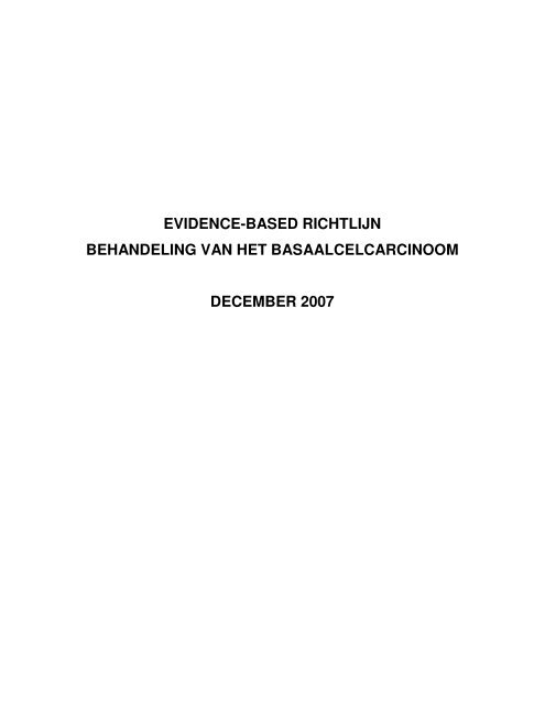 evidence-based richtlijn behandeling van het basaalcelcarcinoom