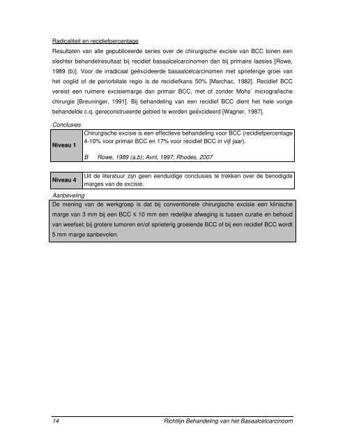 evidence-based richtlijn behandeling van het basaalcelcarcinoom