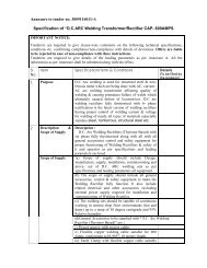 Annexure to tender no. 3009116011-A Specification of - Tenders India