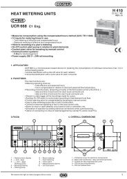 UCR 668 C1 Eng. HEAT METERING UNITS H 410 - Coster