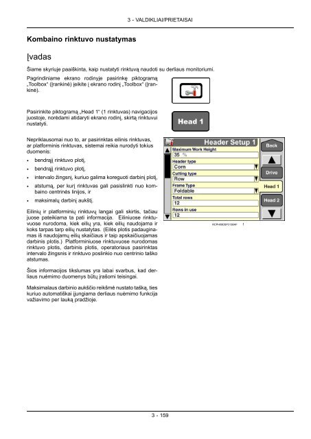 OPERATORIAUS VADOVAS - New Holland PLM Portal