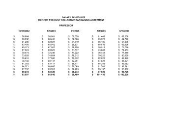 2002-2007 PSC-CUNY Salary Final Schedules