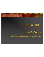 ROE and ROI - Actuary.com