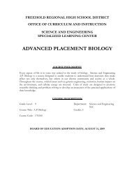 AP Biology - Freehold Regional High School District