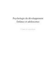 Psychologie du dÃ©veloppement Enfance et adolescence - Dunod