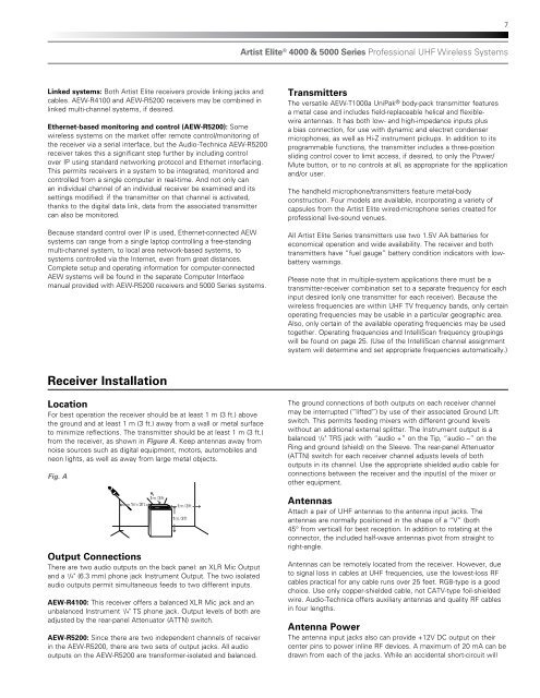 4000 & 5000 Series Owners Manual - Audio-Technica