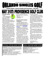 May - American Singles Golf Association