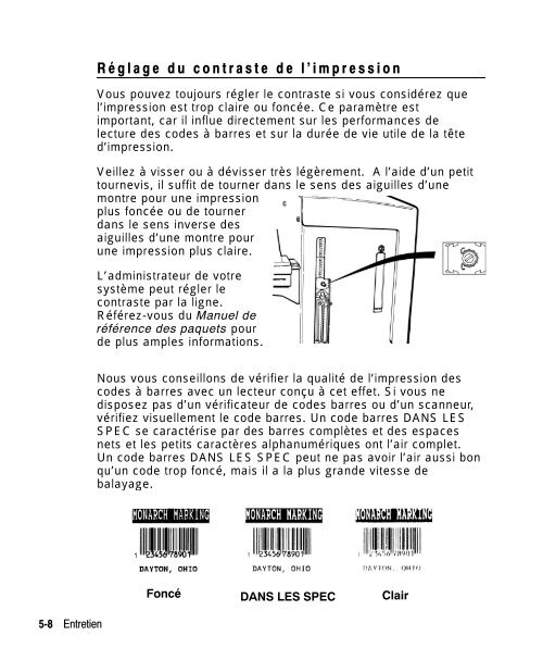 mode d'emploi imprimantes Monarch 9820 9830 - Gomaro