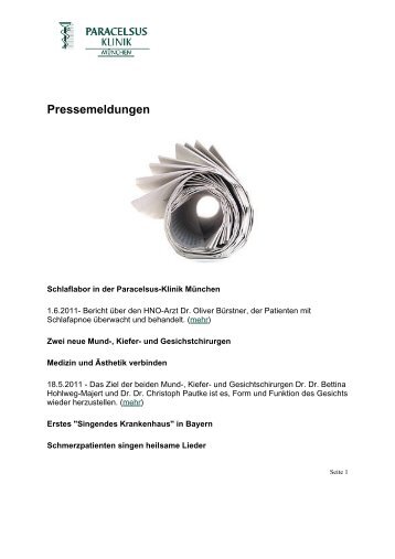 Pressemeldungen - bei der Paracelsus-Kliniken Deutschland GmbH ...