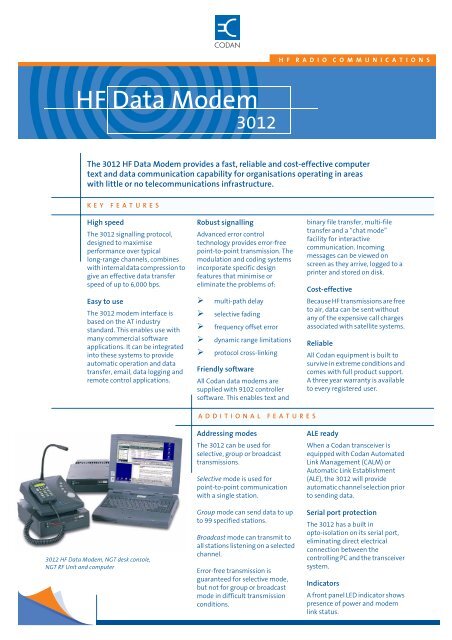 Codan-3012-HF-SSB-Data-Modem-100269.pdf - Communications ...