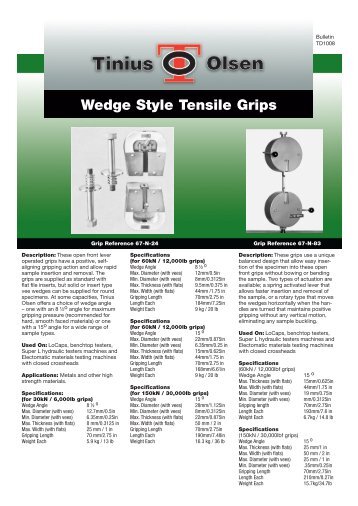 Wedge Style Tensile Grips - Tinius Olsen