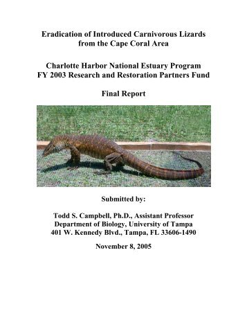 Eradication of Introduced Carnivorous Lizards from the Cape Coral ...