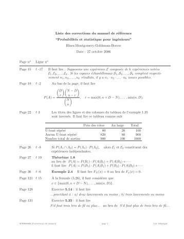 Probabilites et statistique - Cours