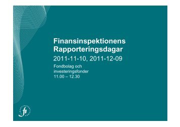 Rapporteringsenheten - Finansinspektionen