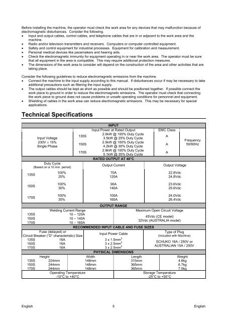 invertec 135s, 150s & 170s - Rapid Welding and Industrial Supplies ...