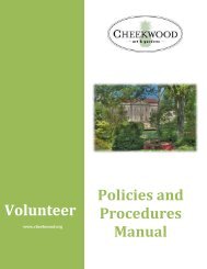 Policies and Procedures Manual Volunteer - Cheekwood Botanical ...